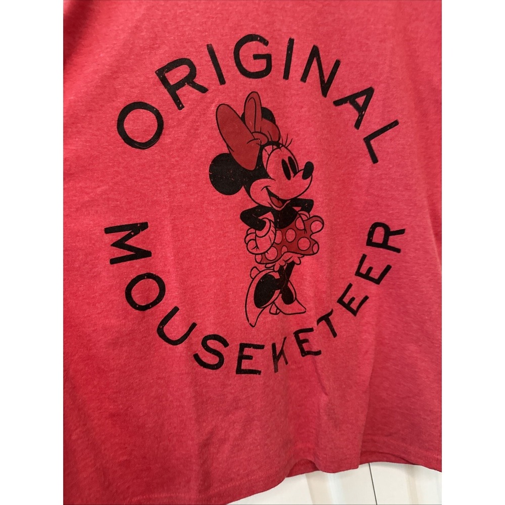 Disney Minnie Mouse Original Mouseketter Red Shirt size large women v neck